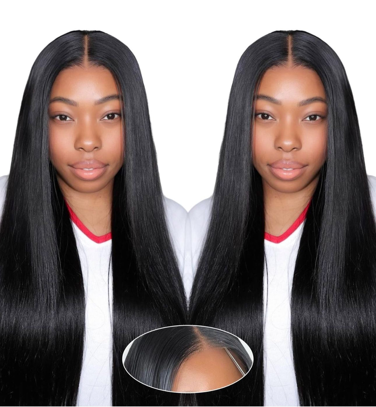 Glueless wigs Pre Cut Pre Plucked Straight HD Closure Wigs Human Hair 250 Density 6x4 Ready to Wear 26 inch $200 28 inch $250